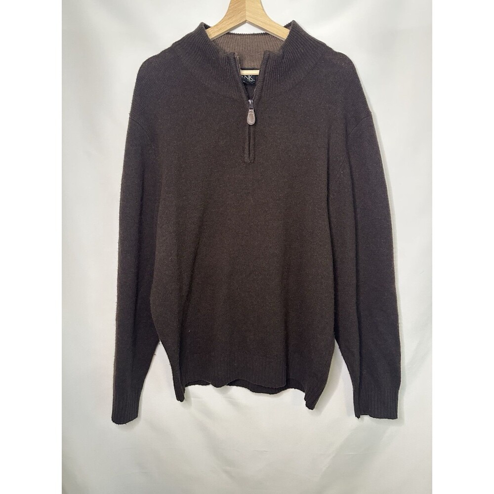 Jos. A Bank Men's Brown Lambs Wool Blend Long Sleeve‎ Pullover Sweater LARGE